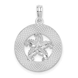 Sterling Silver Bahamas Pendant with Textured Starfish, Nautical Island Travel Jewelry