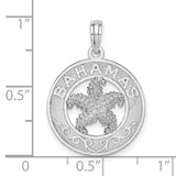 Sterling Silver Bahamas Pendant with Textured Starfish, Nautical Island Travel Jewelry