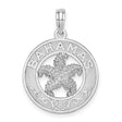 Sterling Silver Bahamas Pendant with Textured Starfish, Nautical Island Travel Jewelry