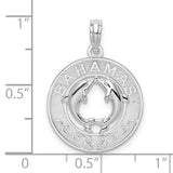 Sterling Silver Dolphin Pendant with Heart-Shaped Two Dolphin Design, Ocean Travel Theme