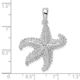 Sterling Silver Starfish Pendant, Textured Ocean Charm with Nautical Sea Life Motif
