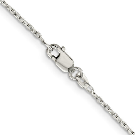 925 White Gold 1.5 mm Polished Chain Necklace, Solid alternate angle