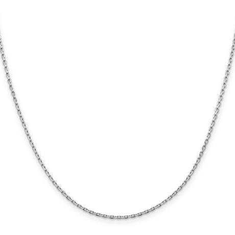 925 White Gold 1.5 mm Polished Chain Necklace, Solid