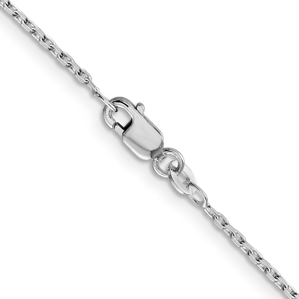 925 White Gold 1.5 mm Polished Chain Necklace, Solid alternate angle