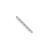 925 White Gold 2 mm Polished Chain Necklace, Solid alternate angle