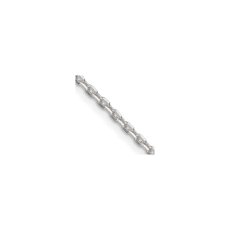 925 White Gold 2 mm Polished Chain Necklace, Solid alternate angle