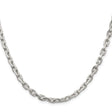 925 White Gold 4.9 mm Polished Chain Necklace, Solid