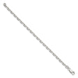 925 White Gold 4.9 mm Polished Chain Bracelet, Solid