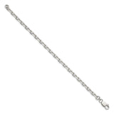 925 White Gold 4.9 mm Polished Chain Bracelet, Solid