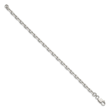 925 White Gold 4.9 mm Polished Chain Bracelet, Solid