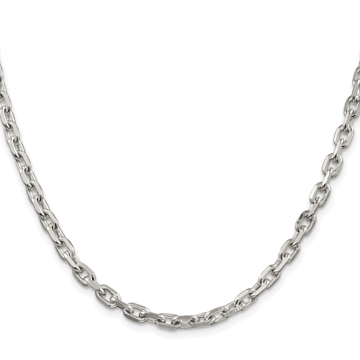 925 White Gold 4.9 mm Polished Chain Necklace
