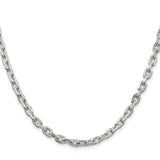 925 White Gold 4.9 mm Polished Chain Necklace