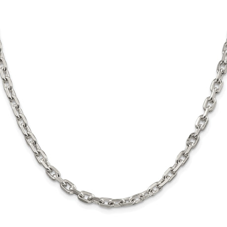 925 White Gold 4.9 mm Polished Chain Necklace