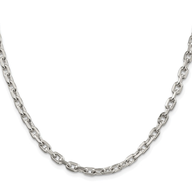 925 White Gold 4.9 mm Polished Chain Necklace