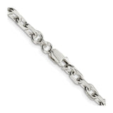 925 White Gold 4.9 mm Polished Chain Necklace alternate angle