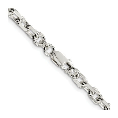 925 White Gold 4.9 mm Polished Chain Necklace alternate angle