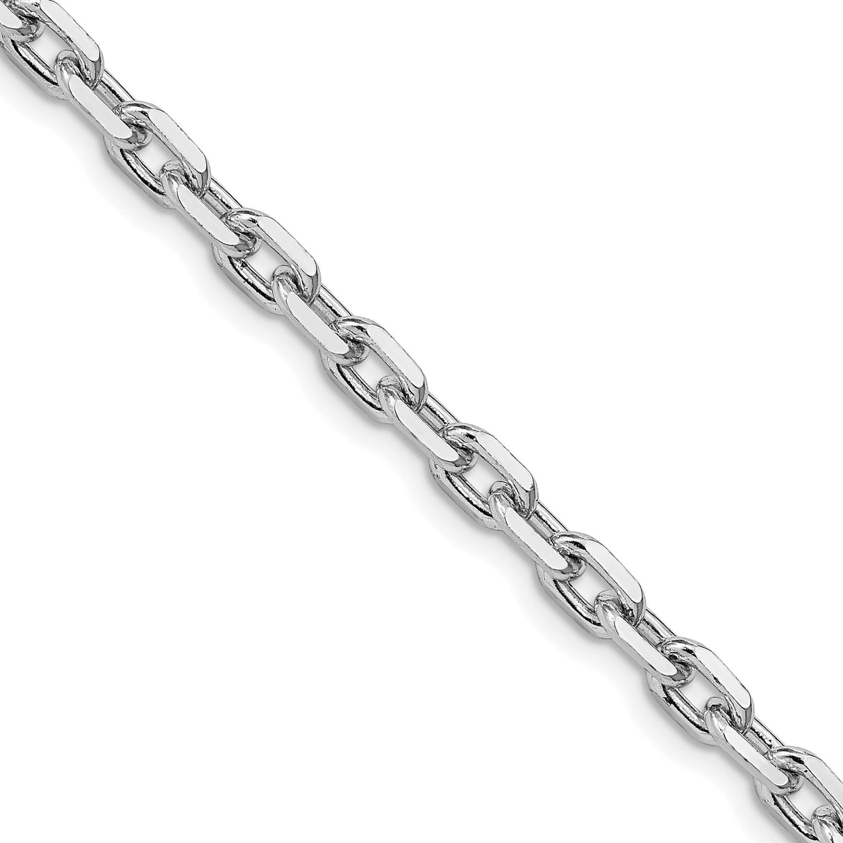 925 White Gold 4.9 mm Polished Chain Necklace detail view