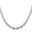 925 White Gold 5.4 mm Polished Chain Necklace, Solid