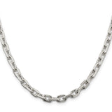 925 White Gold 5.4 mm Polished Chain Necklace, Solid