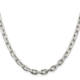 925 White Gold 5.4 mm Polished Chain Necklace