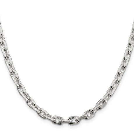 925 White Gold 5.4 mm Polished Chain Necklace