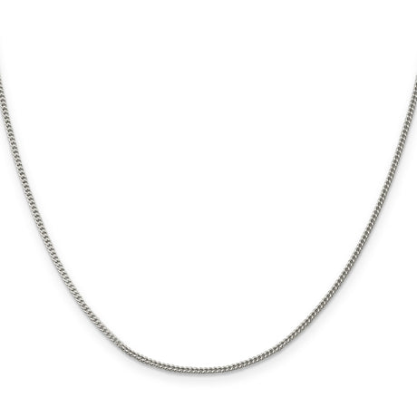 925 White Gold 1.5 mm Curb Chain Necklace, Polished