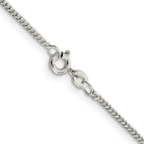 925 White Gold 1.5 mm Curb Chain Necklace, Polished alternate angle