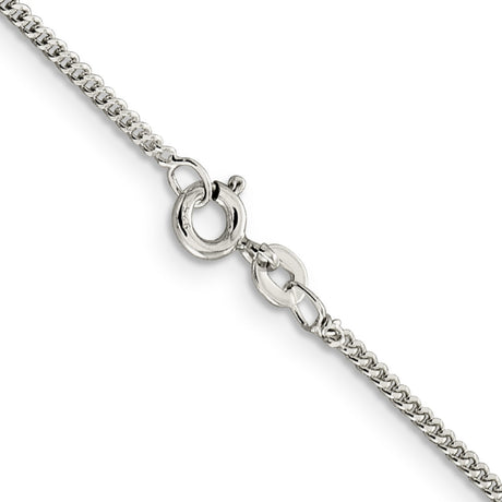 925 White Gold 1.5 mm Curb Chain Necklace, Polished alternate angle