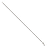 925 White Gold 1.5 mm Curb Chain Bracelet, Polished