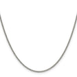 925 White Gold 1.75 mm Curb Chain Necklace, Polished