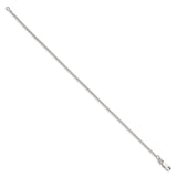 925 White Gold 1.75 mm Curb Chain Bracelet, Polished