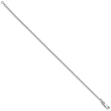 925 White Gold 1.75 mm Curb Chain Anklet, Polished