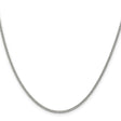 925 White Gold 2 mm Curb Chain Necklace, Polished