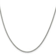 925 White Gold 2 mm Curb Chain Necklace, Polished