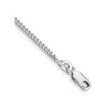 925 White Gold 2 mm Curb Chain Bracelet, Polished shown for scale