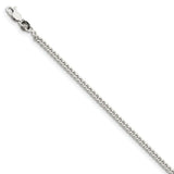 925 White Gold 3 mm Curb Chain Bracelet, Polished alternate angle