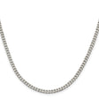 925 White Gold 3.5 mm Curb Chain Necklace, Polished