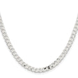 925 White Gold 4.5 mm Curb Chain Necklace, Polished