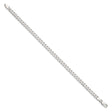 925 White Gold 4.5 mm Curb Chain Anklet, Polished