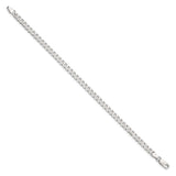 925 White Gold 4.5 mm Curb Chain Bracelet, Polished