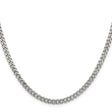 925 White Gold 4.5 mm Curb Chain Necklace, Polished