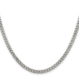 925 White Gold 4.5 mm Curb Chain Necklace, Polished
