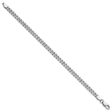 925 White Gold 4.5 mm Curb Chain Bracelet, Polished