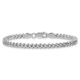 925 White Gold 4.5 mm Curb Chain Bracelet, Polished alternate angle