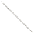 925 White Gold 5.7 mm Curb Chain Anklet, Polished