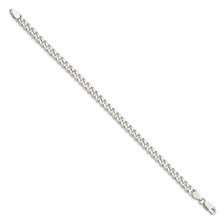 925 White Gold 5.7 mm Curb Chain Bracelet, Polished