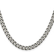 925 White Gold 6 mm Curb Chain Necklace, Solid