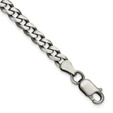 925 White Gold 6 mm Curb Chain Bracelet, Solid detail view
