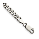 925 White Gold 6 mm Curb Chain Bracelet, Solid shown for scale