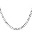 925 White Gold 5.7 mm Curb Chain Necklace, Polished
